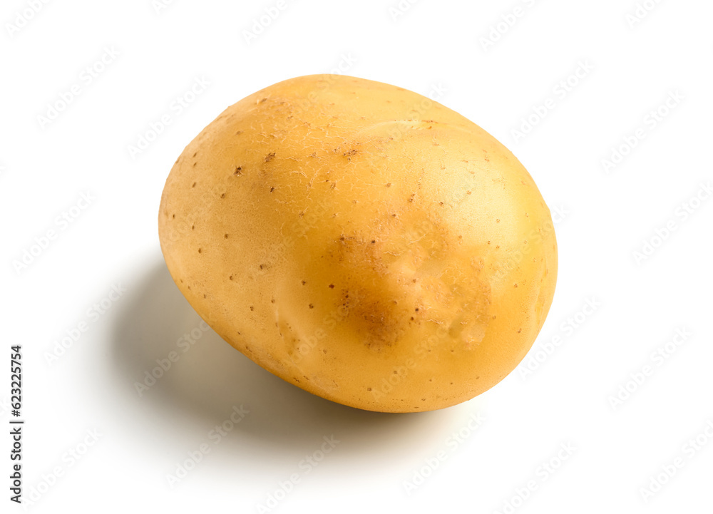 Raw potato isolated on white background