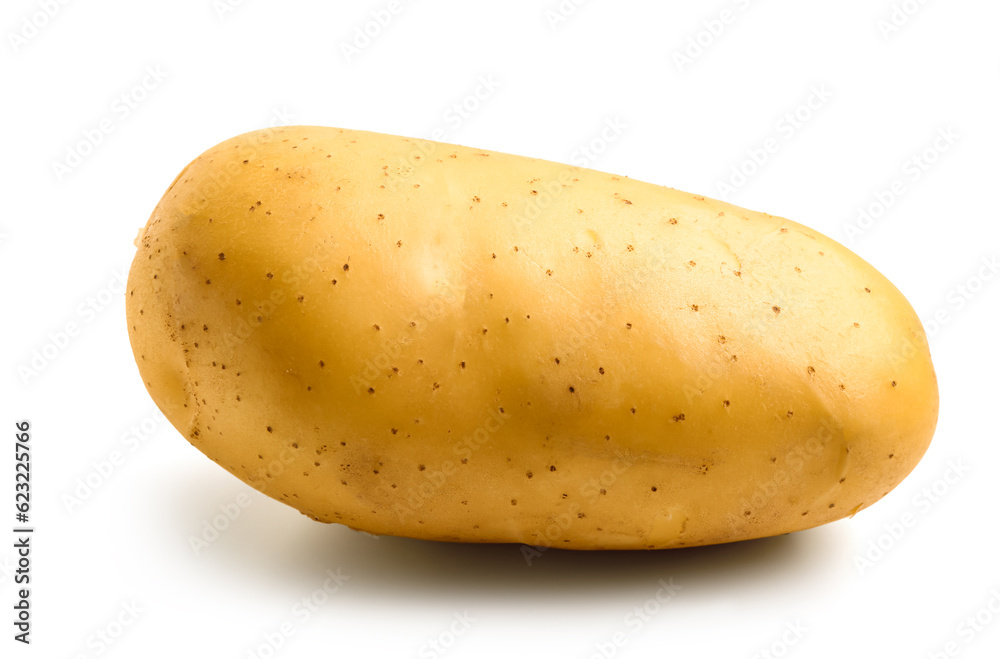 Raw potato isolated on white background