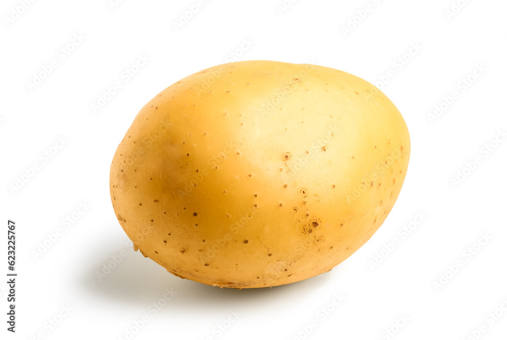 Raw potato isolated on white background