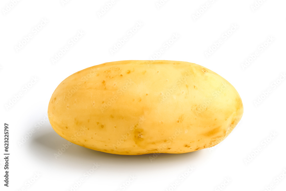 Raw potato isolated on white background