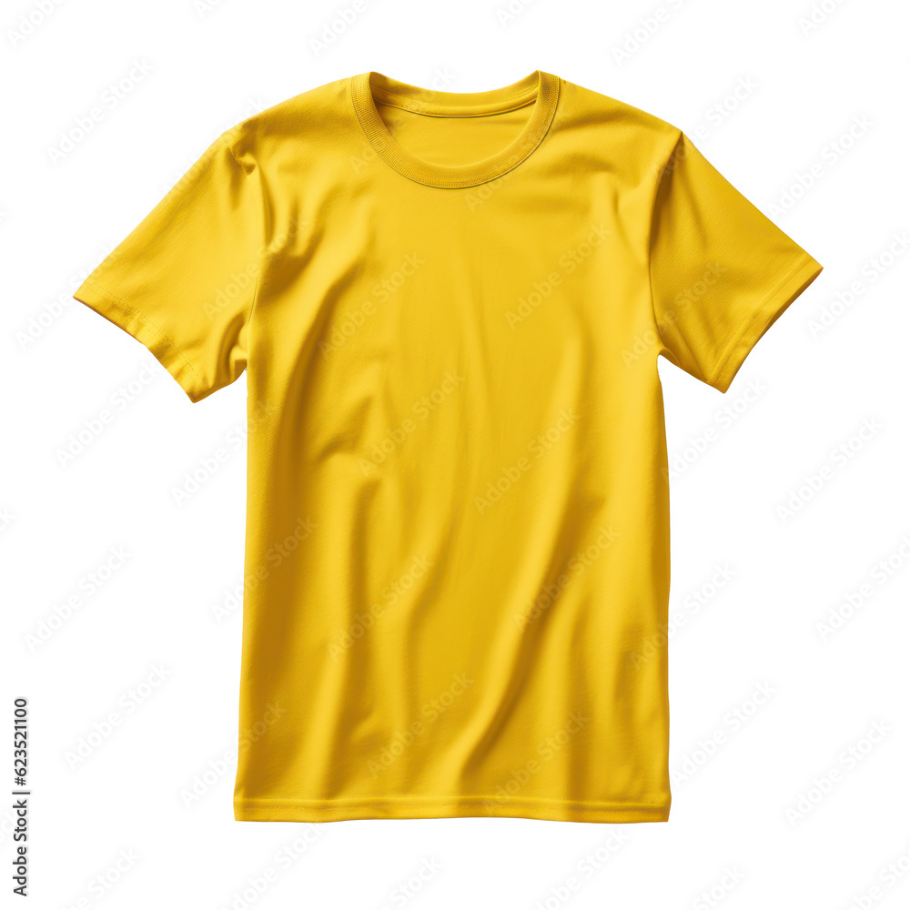 Yellow t-shirt mockup. Illustration AI Generative.