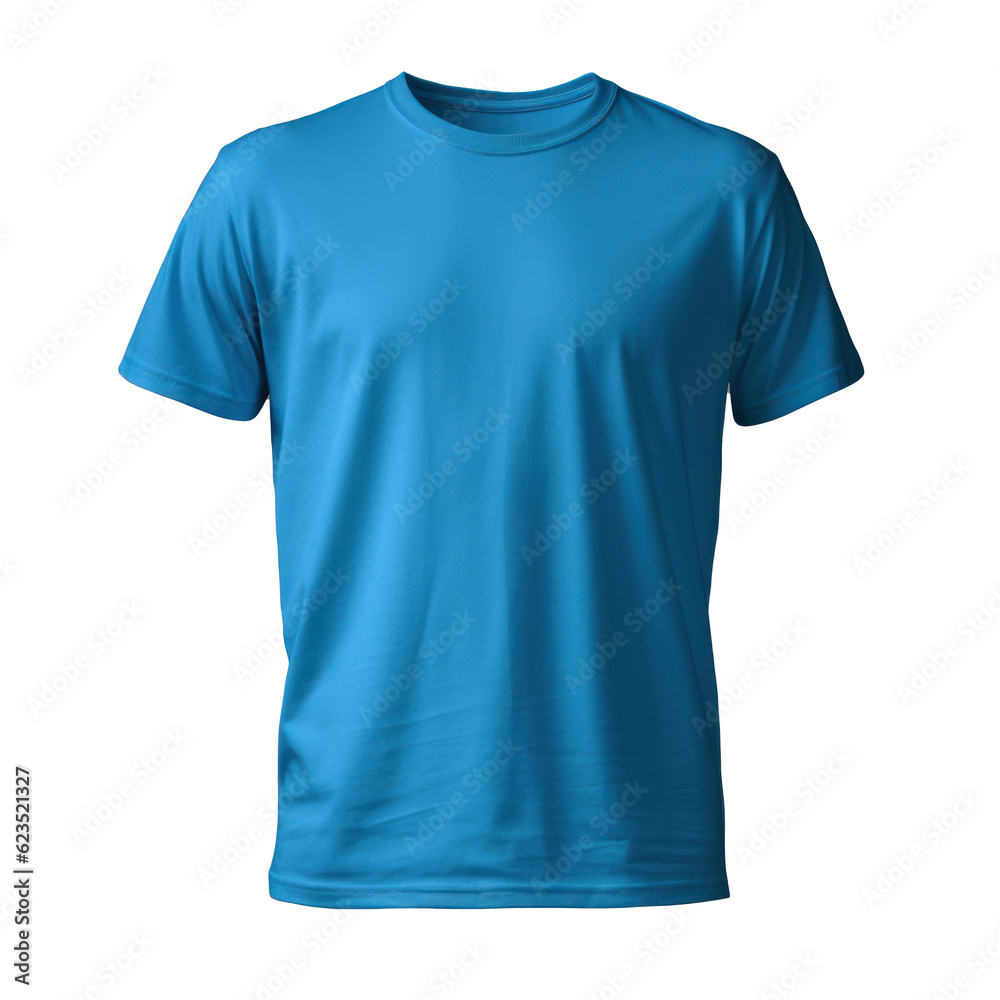 Blue t-shirt isolated. Illustration AI Generative.