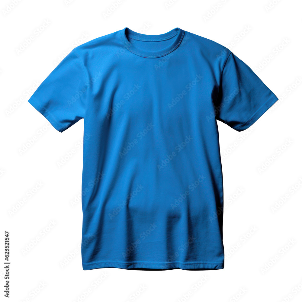 Blue t-shirt isolated. Illustration AI Generative.