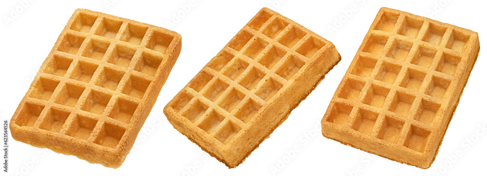 Belgian waffles isolated on white background