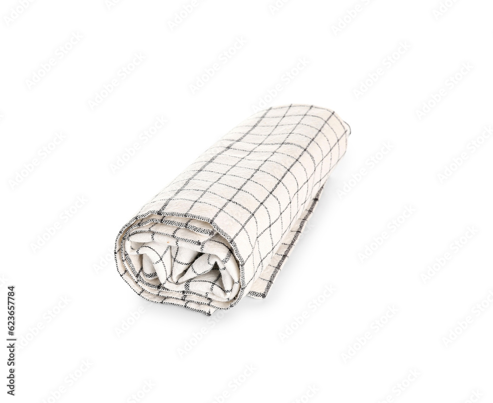 Rolled napkin isolated on white background