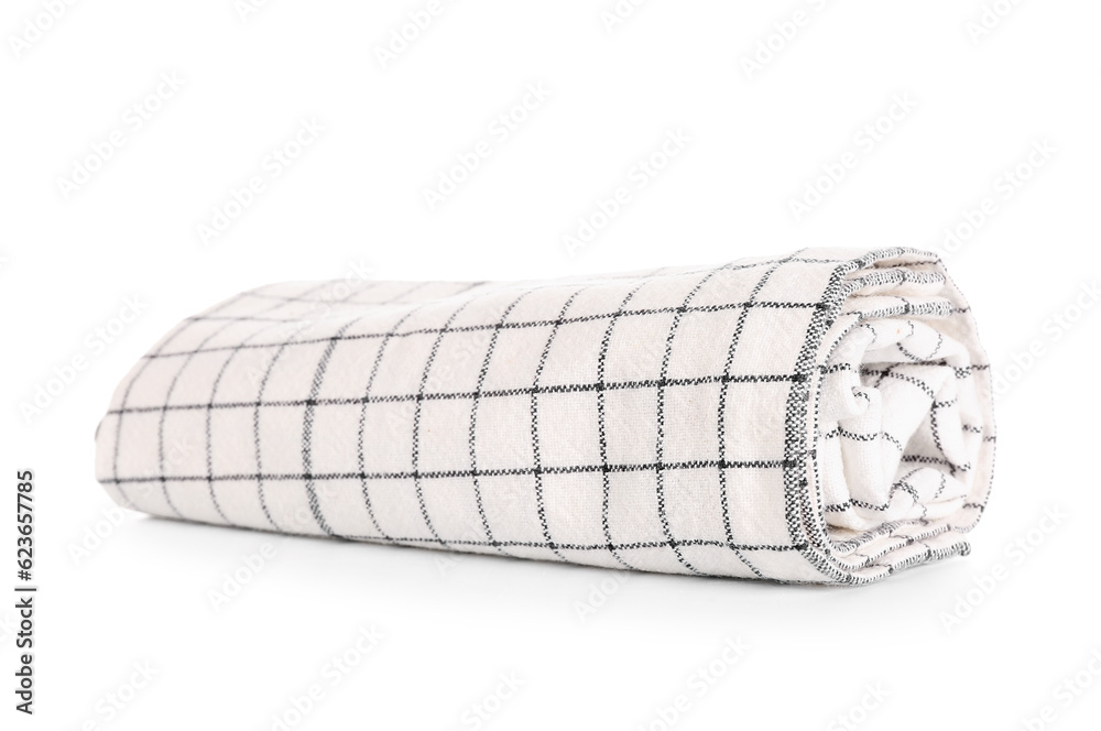 Rolled napkin isolated on white background