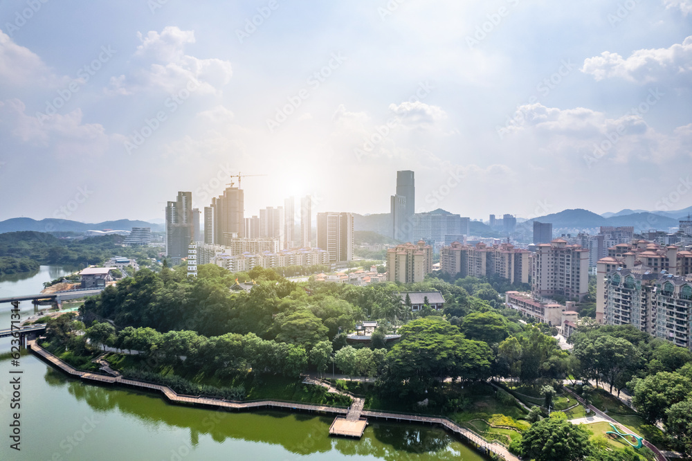 Cityscape of Zengcheng District, Guangzhou, China