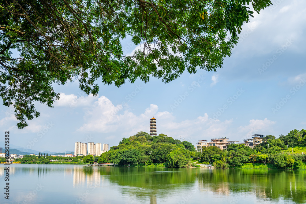 Scenery of Nanshan Ancient Pagoda in Zengcheng District, Guangzhou, China