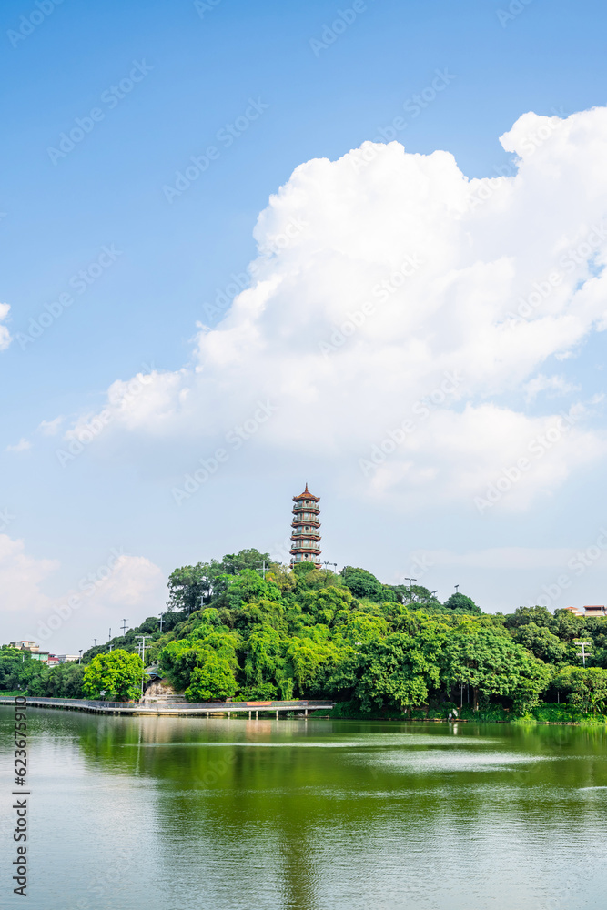 Scenery of Nanshan Ancient Pagoda in Zengcheng District, Guangzhou, China