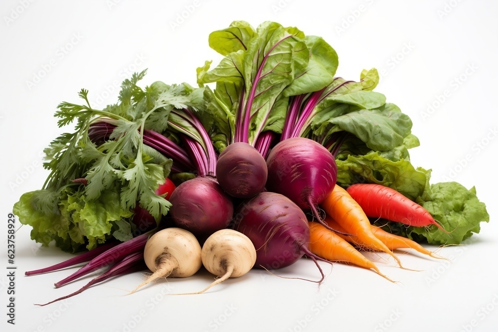 vegetables isolated on white background