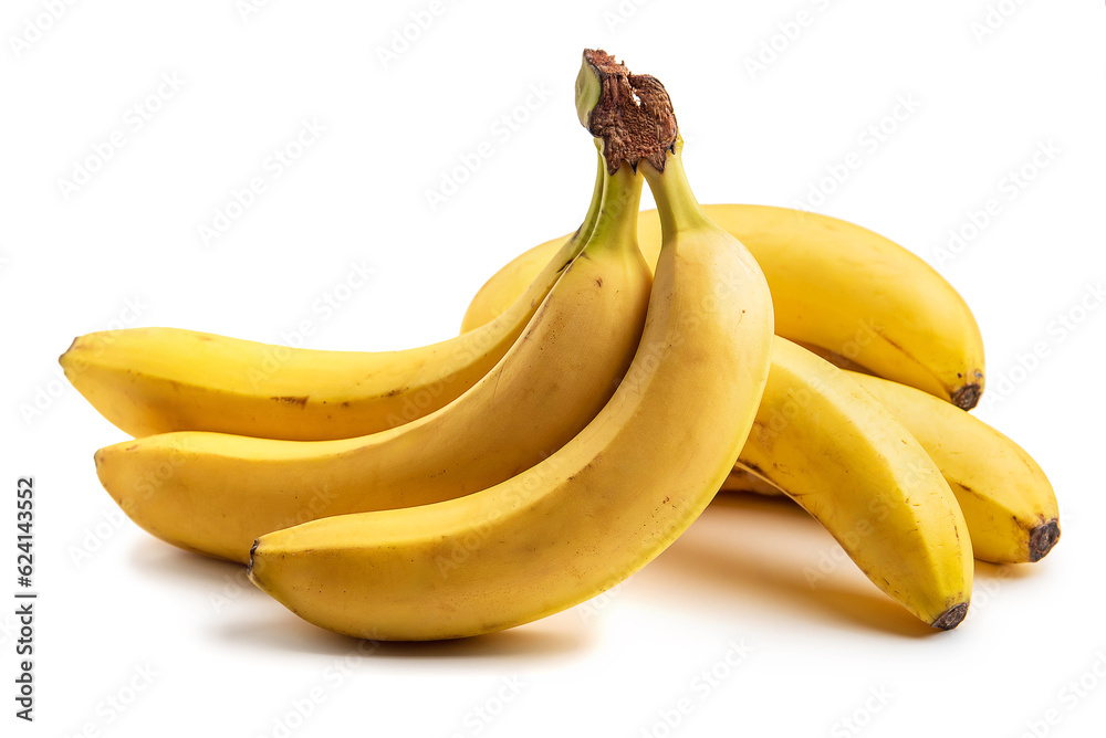 Bunch of ripe bananas. Isolate on white background