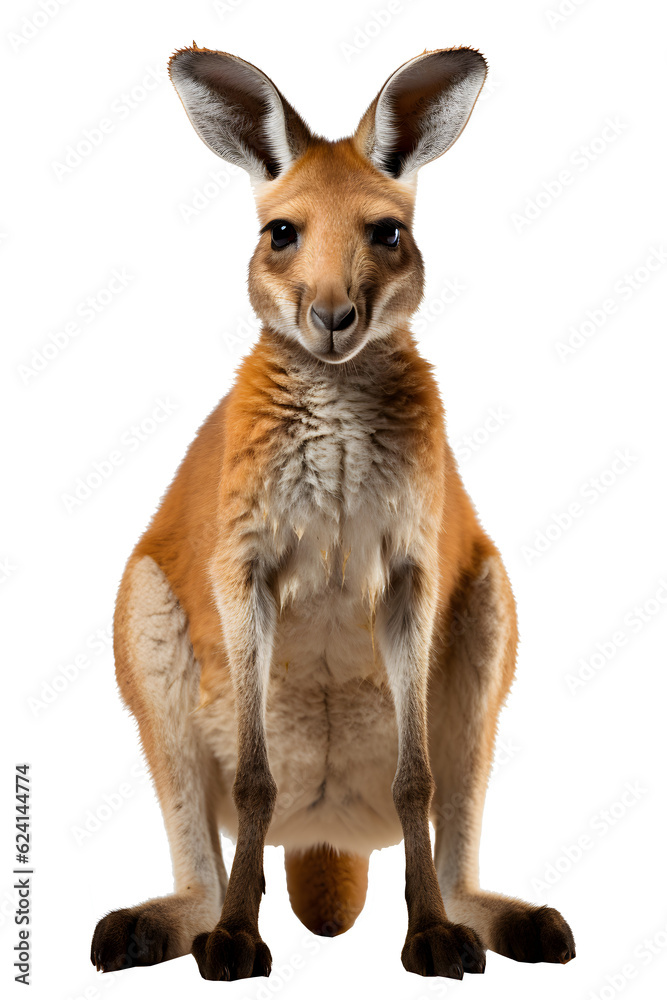 kangaroo isolated on transparent background ,generative ai