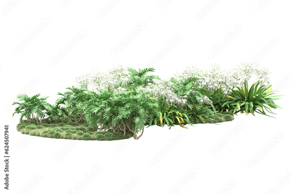 Landscape isolated on transparent background. 3d rendering - illustration