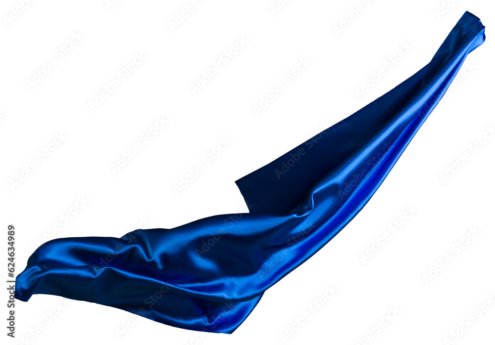 Blue cloth flutters