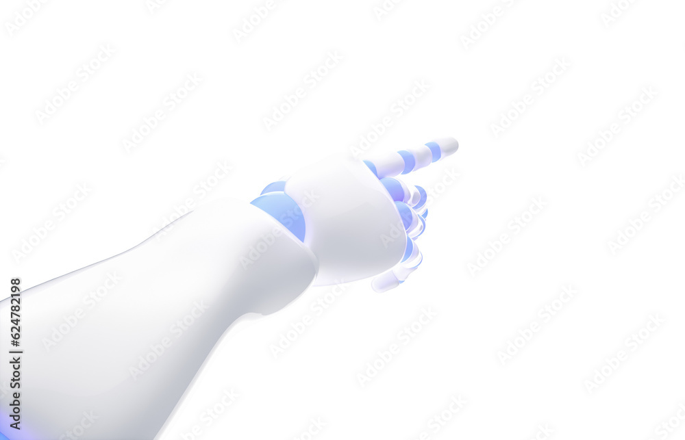 Robot hand finger pointing. Robot hand. 3d rendering.