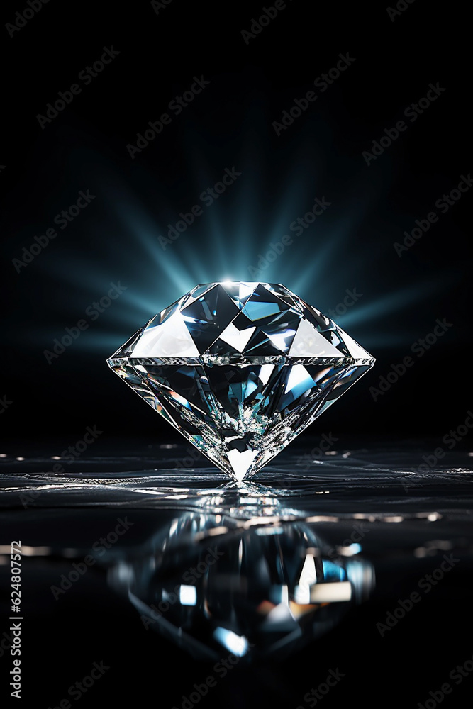 A beautiful royal diamond isolated on a black background