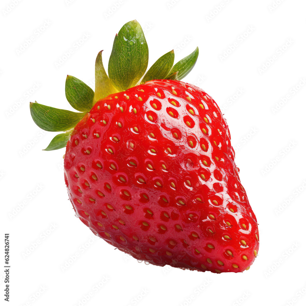 Fresh strawberry isolated. Illustration AI Generative.