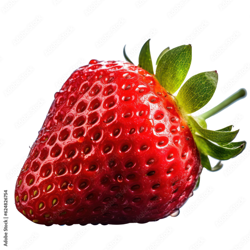 Fresh strawberry isolated. Illustration AI Generative.