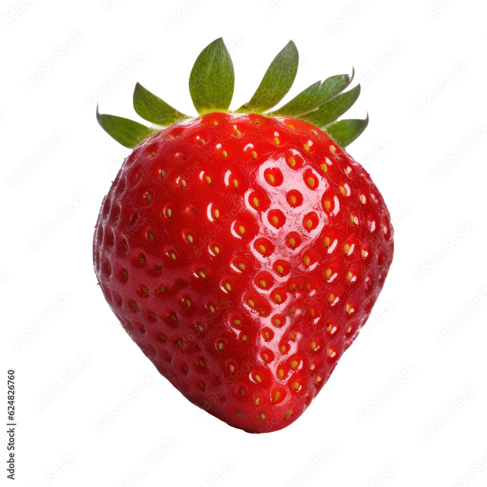 Fresh strawberry isolated. Illustration AI Generative.