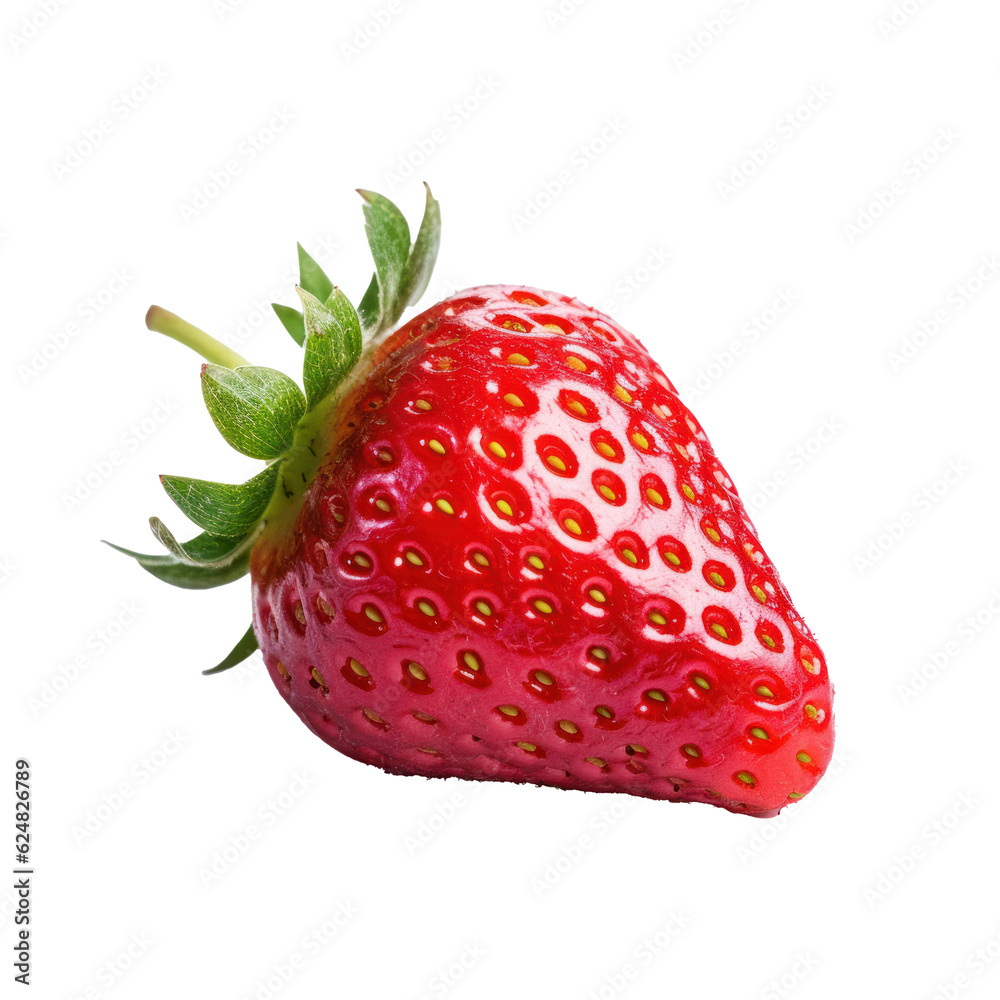 Fresh strawberry isolated. Illustration AI Generative.