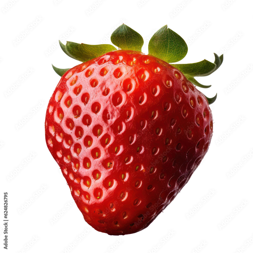 Fresh strawberry isolated. Illustration AI Generative.