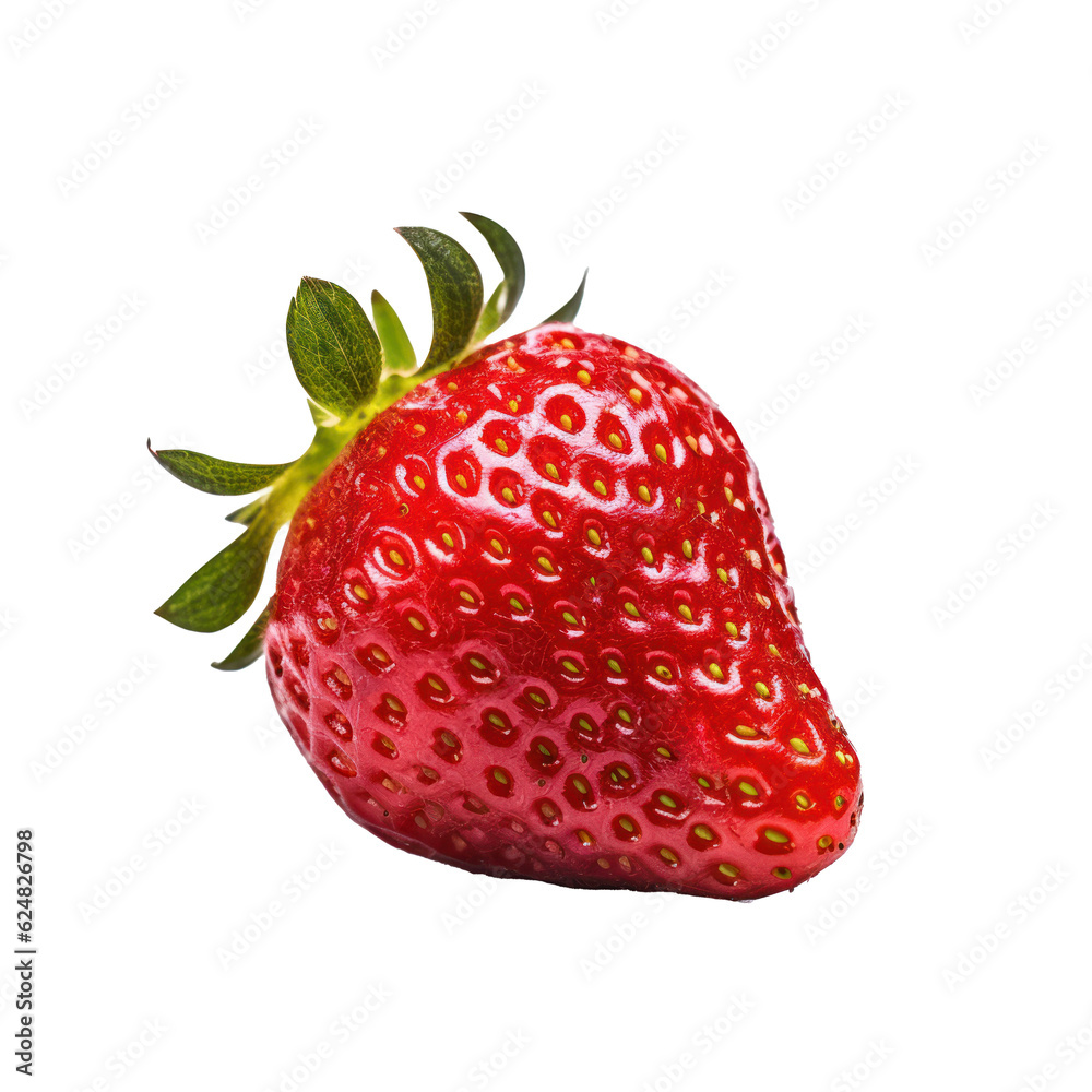 Fresh strawberry isolated. Illustration AI Generative.