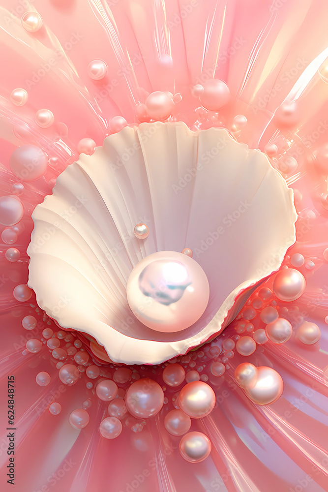 close up of a pearl inside a shell