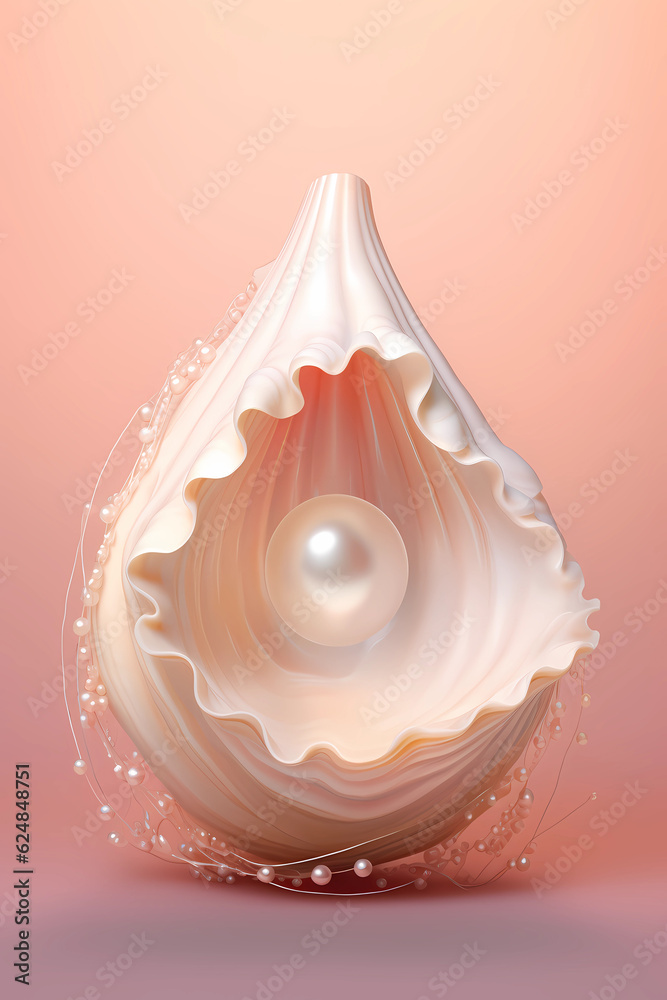 close up of a pearl inside a shell