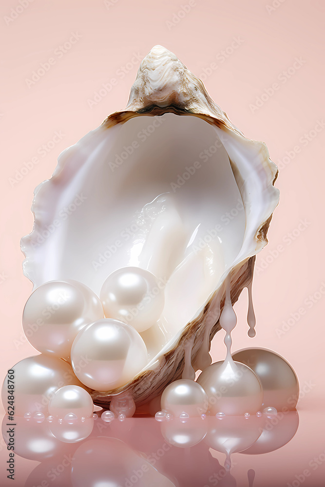 close up of a pearl inside a shell