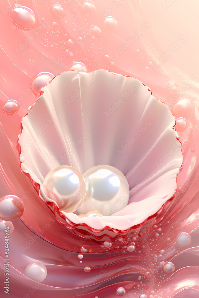 close up of a pearl inside a shell