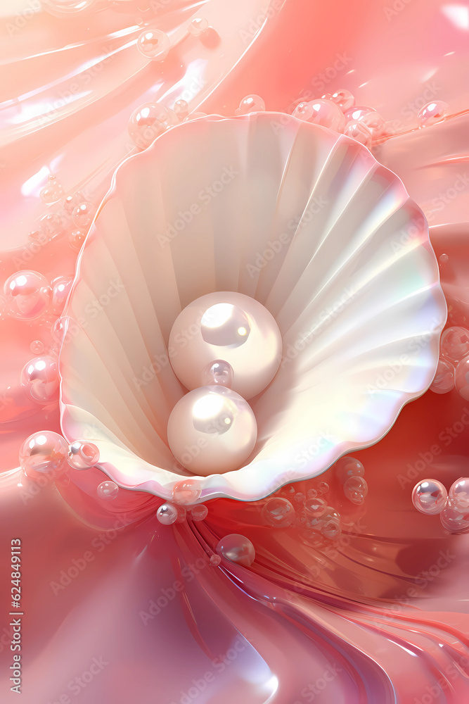 close up of a pearl inside a shell