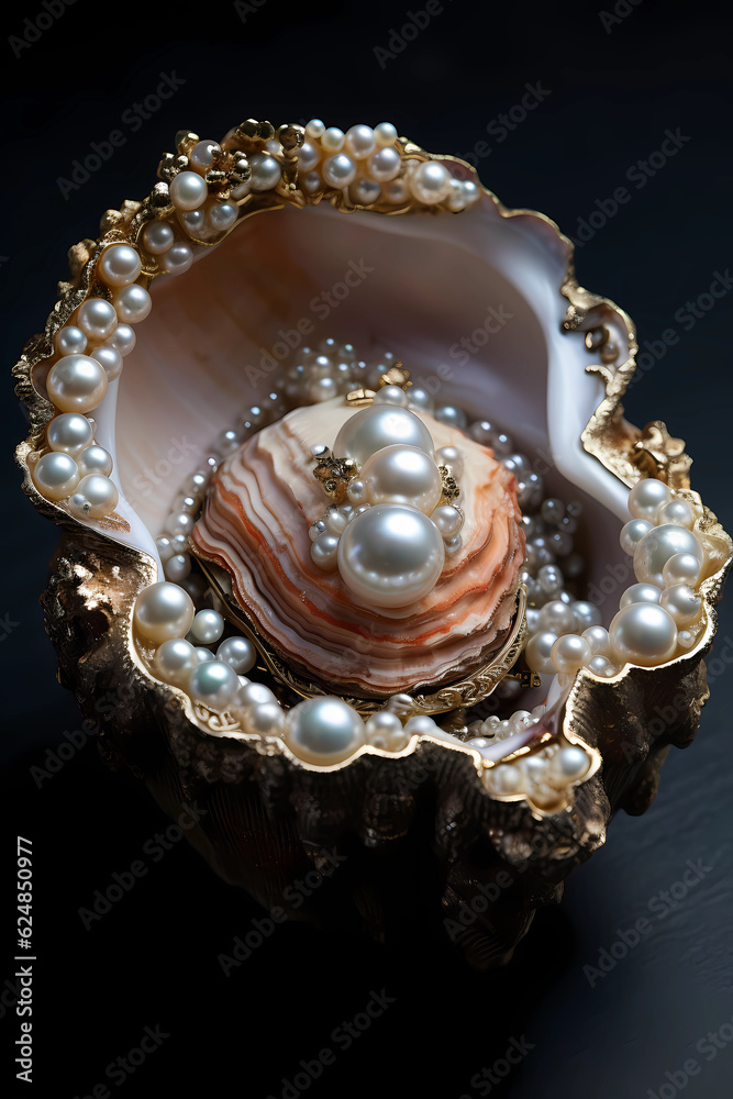 The pearl in an oyster art print