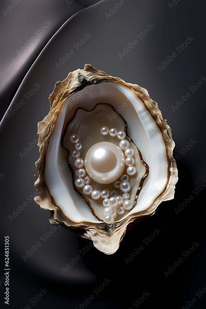 The pearl in an oyster art print