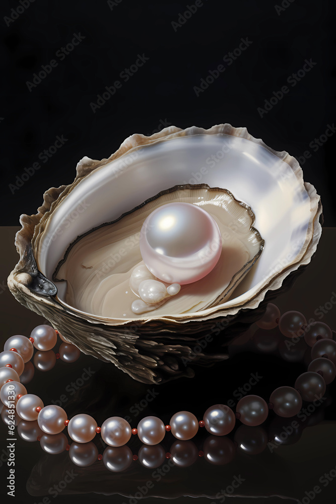 The pearl in an oyster art print