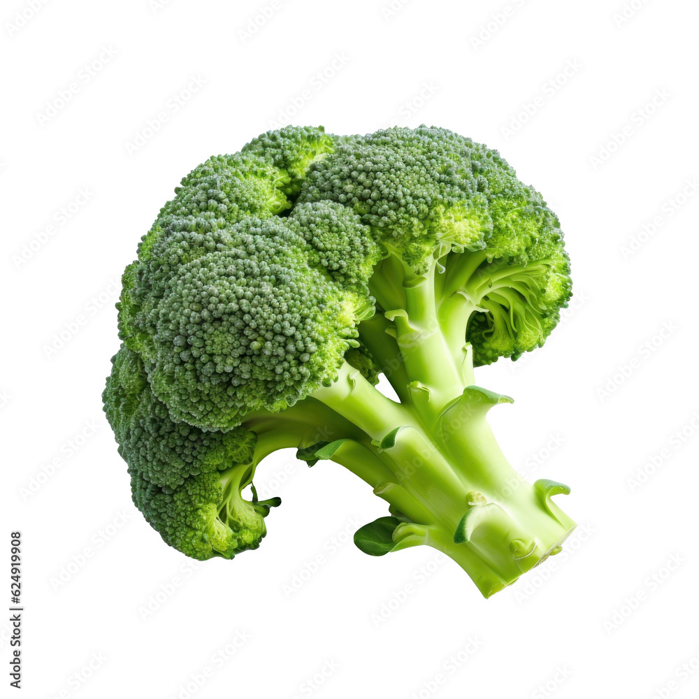 Fresh brocolli isolated. Illustration AI Generative.