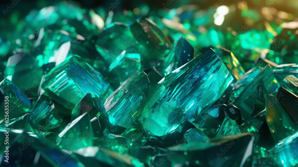 Amazing bright and shiny Malachite crystal cluster background. Jewel mineral detailed macro. Generat