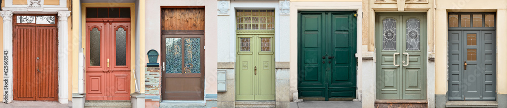 Collage of beautiful old doors