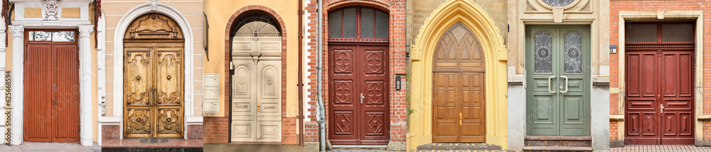 Collage of beautiful old doors