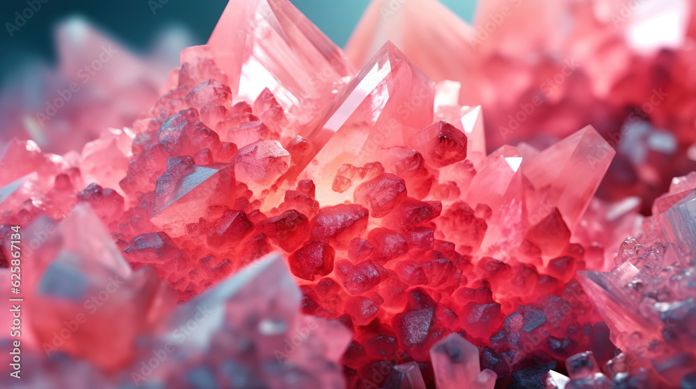 Amazing bright and shiny Rhodochrosit crystal cluster background. Jewel mineral detailed macro. Gene