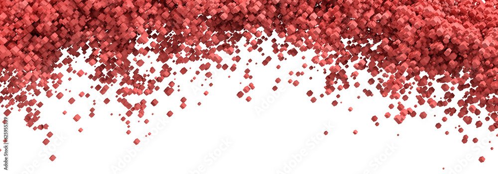 Red cubes, 3d render