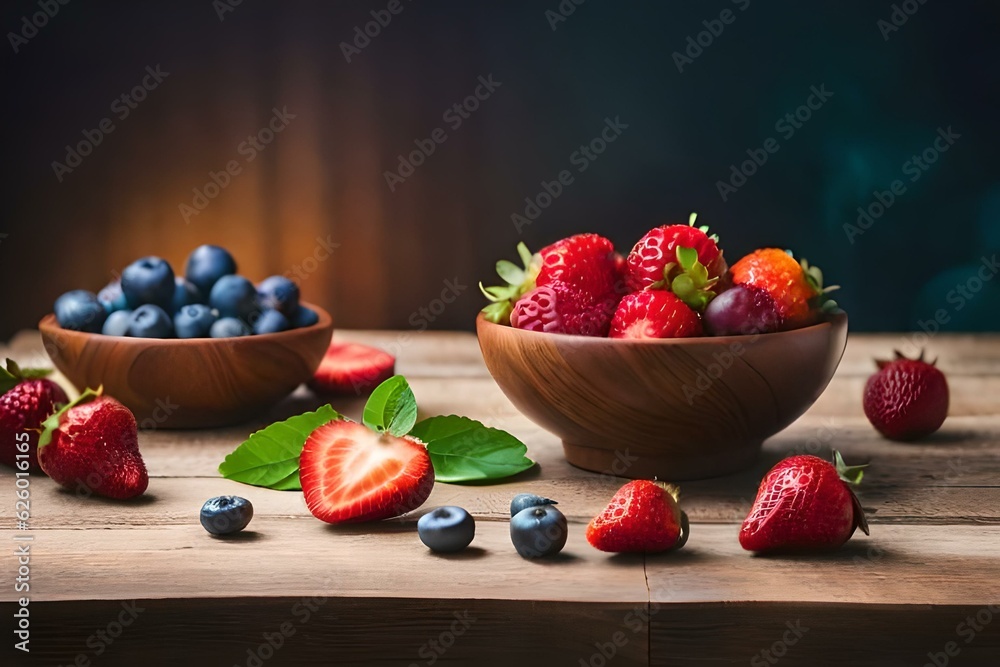 strawberries and blueberries