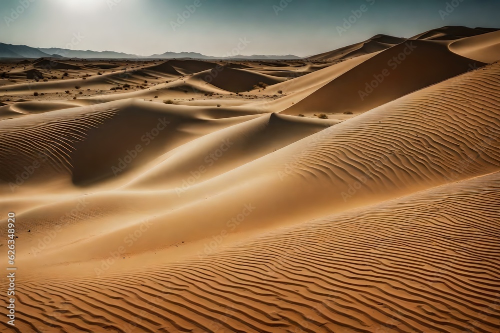 Sand dunes in the desert with scenic view