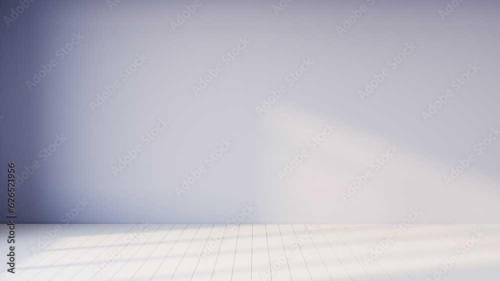 Empty wall with light and shadows. Minimal light wall background