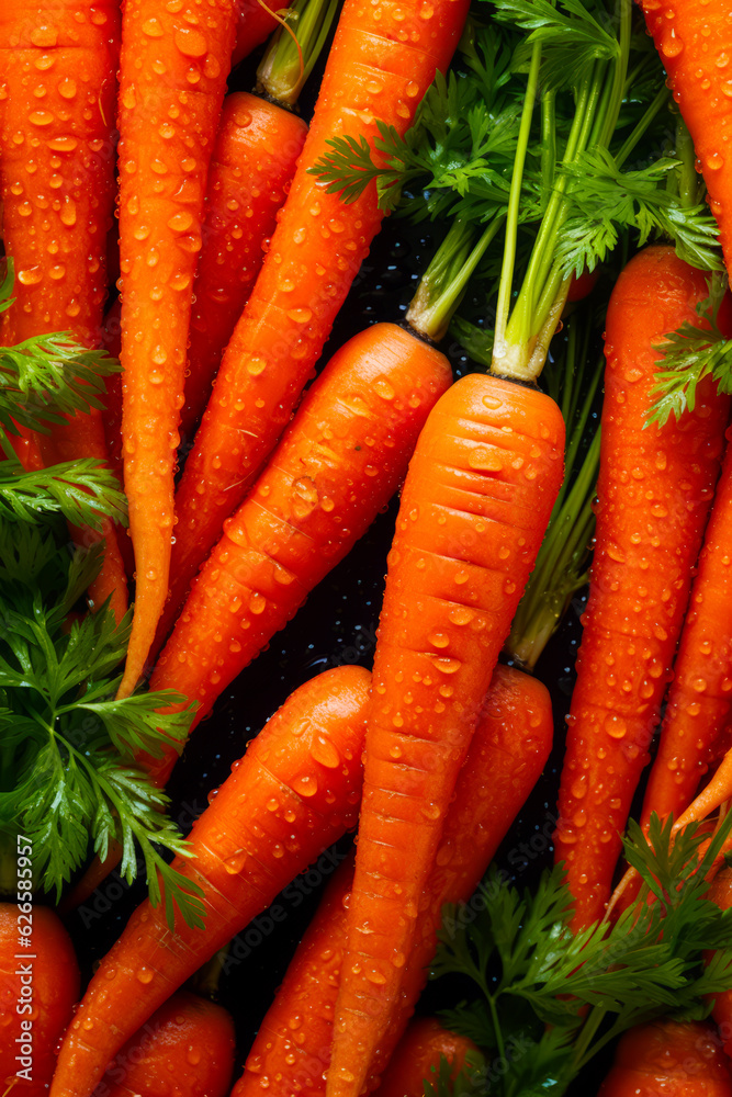 Bunch of carrots that have been washed and are laying on top of each other.