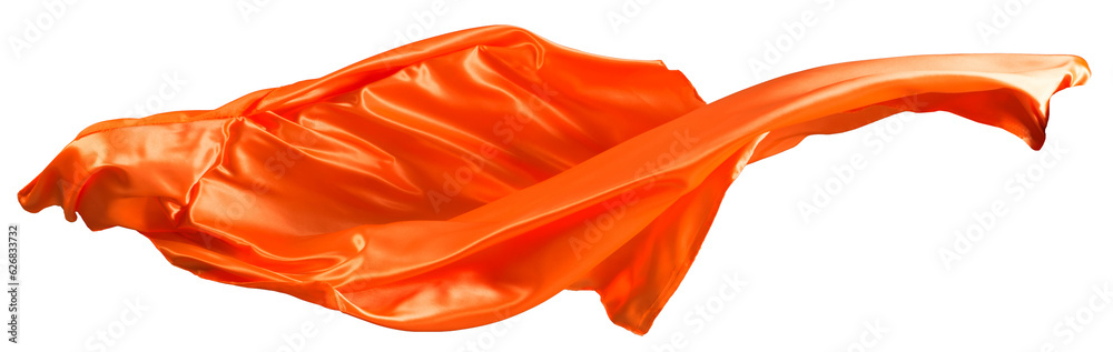 Orange cloth flutters