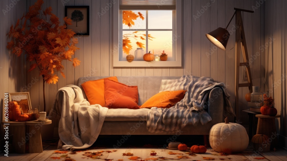 Autumn cozy home background