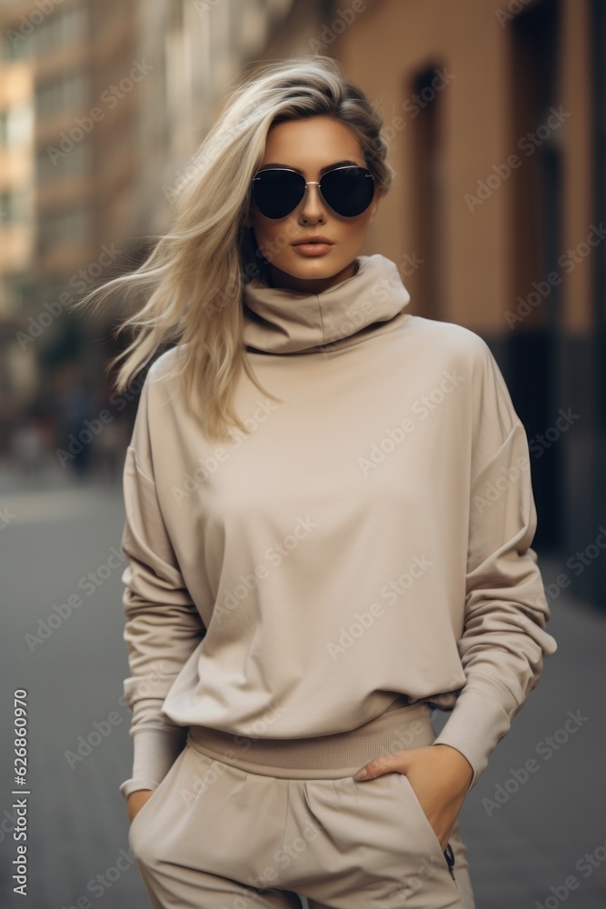 Beige minimalist fashion girl