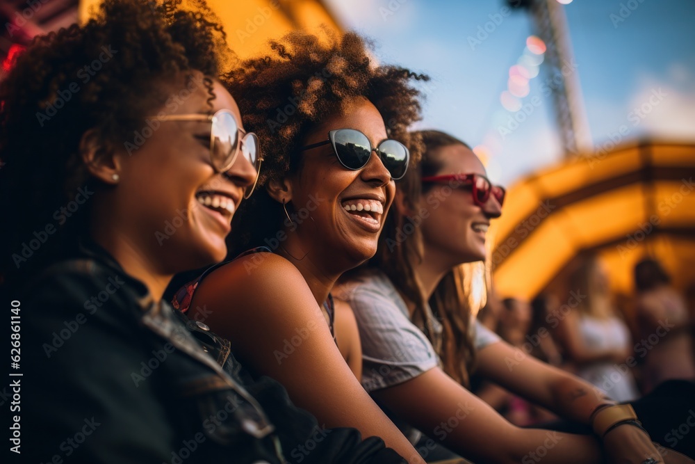 People on concert at a music festival