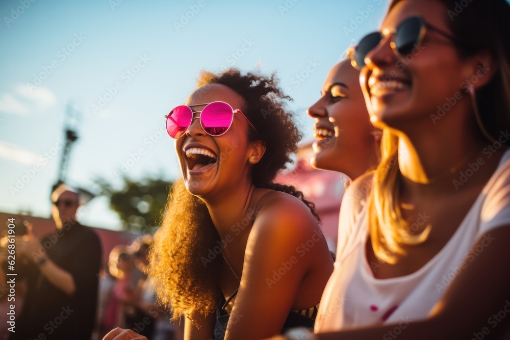 People on concert at a music festival