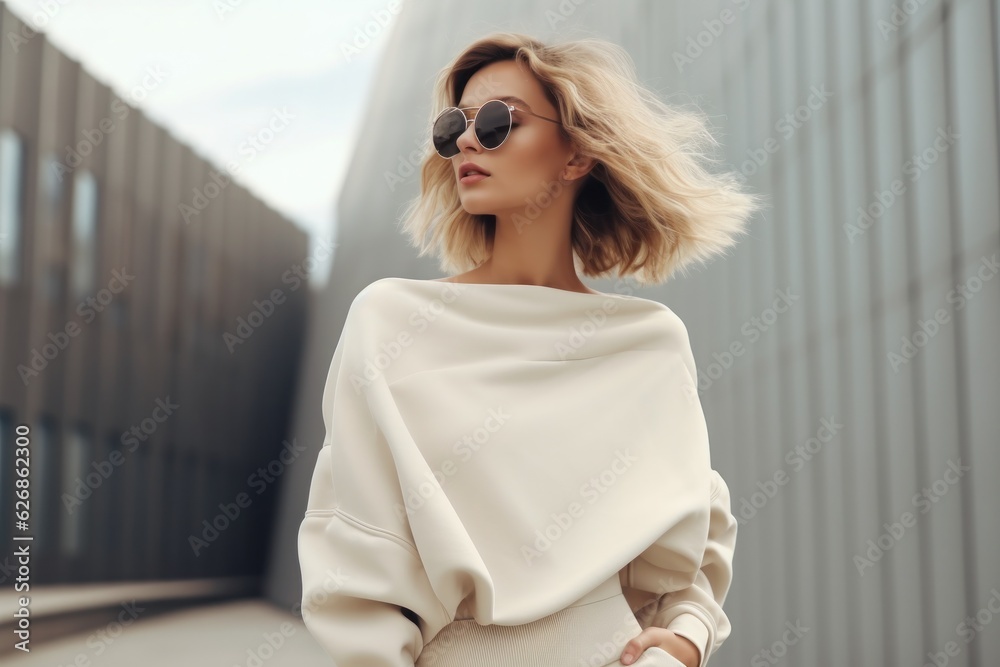 Beige minimalist fashion girl